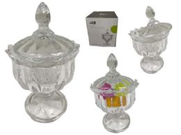 36 pieces Glass Sugar Cont Candy Jar W/stand 5.9inchdia X - Glassware