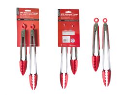 24 pieces Silicone Premium Tongs 12''+9'' 2pc Red - Kitchen Utensils