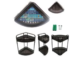 12 pieces 2 Tier Triangle Bath Rack Black 9.25x9.25x14.5inch H - Store