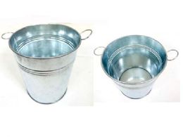 48 pieces Tin Bucket 7inch Dia X6.5inch H - Buckets & Basins