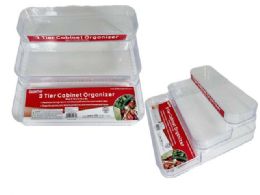 12 pieces Plastic 3 Tier Cabinet Organizer 9.5inchx10.4inch X4.2inch - Store