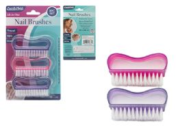 72 pieces 3pc Nail Brushes 3.1"x1.6"x1" - Manicure and Pedicure Items
