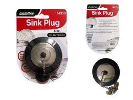 96 Pieces Sink Plug 3inchdia With 30cm Chain. Stainless Steel - Strainers & Funnels