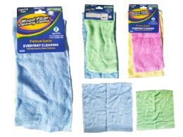 288 Pieces CLEANING CLOTH 2-Piece WOOD FIBER BLUE GREEN PINK Yellow - Kitchen Towels