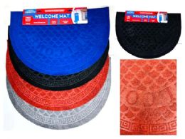 48 pieces Floor Mat Half Round 15inch X 22.8inch Grey,black,red,bu - Mats