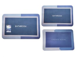 48 pieces Bath Mat 38x58cm Grey,blue Clr - Bath Mats