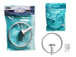 24 Pieces Towel Ring W/screws 6inch Dia X.75inch - Towel Rods & Hangers