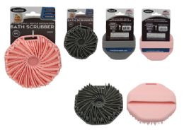 96 pieces Silicone Bath Scrubber 4.3inchx4.3inchx1.3inch Grey Pink - Loofahs & Scrubbers