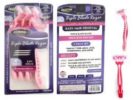 96 pieces Razor 4pc Women's 5inch L - Shaving Razors