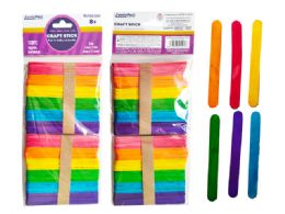 144 pieces Craft Stick 100pc Wood 4.49inchl X 0.39inch 2mm Asst Clr - Craft Wood Sticks and Dowels