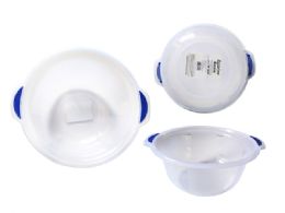 96 Pieces BASIN with HANDLE 9.75"X11"X4.5" High BLUE HANDLE - Buckets & Basins