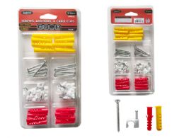 96 Pieces Screw And Anchor And Cable Clips - Screws Nails and Anchors