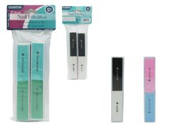 96 pieces Nail File Blocks 2pc 8-Step 1.25" Sq X6.3" H - Manicure and Pedicure Items