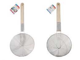 24 Pieces STRAINER 8.5" Diameter X 20.47" Long WOOD AND METAL HANDLE - Strainers & Funnels