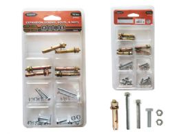 96 Pieces Expanding Screw And Bolt And Nuts 16 Sets - Screws Nails and Anchors