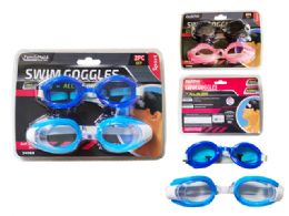 144 pieces of Swim Goggles 2pc 5.inchx1.5inch+6.25inchx1.6inch