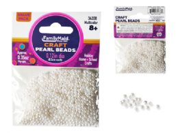 24 Pieces CRAFT PEARL BEADS 0.35OZ 10G 3MM - Craft Beads