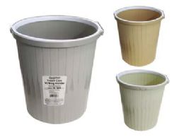 24 pieces Trash Can W/bag Holder 26cm Dai X 27.8cm H 3asst - Waste Basket