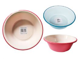 72 pieces Basin 2-Tone 13.25inch Dia X 4.25inch Blue.pink Clr - Buckets & Basins