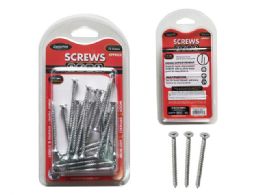 96 Pieces Wood Screws 72gm Net Silver 1-9/16in 3.5x40mm - Screws Nails and Anchors