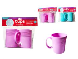 24 pieces Plastic Cups 2pc 3.5inch Dia X4inch H Blue,purple Clr - Plastic Drinkware