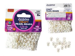 144 pieces Craft Pearl Beads 0.67oz/19g 6mm - Craft Beads