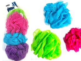 96 pieces Bath Sponge Ball 4pc Asst Clr - Loofahs & Scrubbers