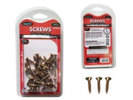 96 Pieces Wood Screws 72gm Net Gold 5/8in 3.5x16mm - Screws Nails and Anchors