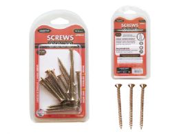 96 Pieces Wood Screws 72gm Net Gold 1-15/16in 3.5x50mm - Screws Nails and Anchors
