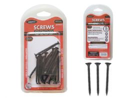 96 Pieces Wood Screws 72gm Net Black 1-15/16in 3.5x50mm - Screws Nails and Anchors