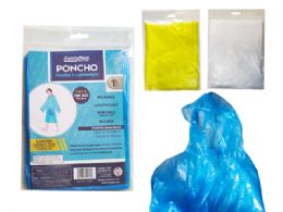 144 pieces Children's Hooded Poncho Yellow,blue.clear 3ast - Umbrellas & Rain Gear