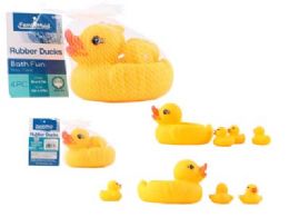 96 Packs Rubber Duck 4pc Bath - Baby Toys
