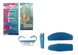 144 pieces 4pc Manicure Set ClippeR-2.25"l Blue Clr - Manicure and Pedicure Items
