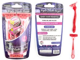 96 Sets Razor 3pc Women's 5inch - Shaving Razors