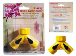 144 Wholesale 2-Way Hose Connector W/on /off 4.5inch X2.9inch