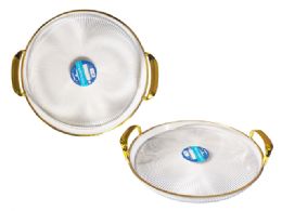 24 Pieces CRYSTAL-LIKE TRAY 13" Diameter X1" High Round HEAVY DUTY - Plastic Serving Ware