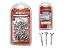 96 Pieces Wood Screws 72gm Net Silver 1in 3.5x25mm - Screws Nails and Anchors