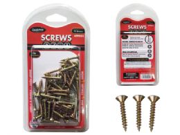 96 Pieces Wood Screws 72gm Net Silver 1in 3.5x25mm - Screws Nails and Anchors