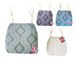 48 Wholesale Seat Cushion 16.1inchx15inch Blu,grey,green,brown 4asst