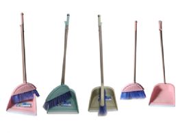 24 pieces Dustpan & Broom  Blue,pink,green 3asst Clr - Dust Pans