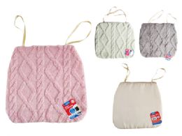 96 Wholesale Seat Cushion 16.5x14.5inch;t. 3asst  Pink, Green,grey