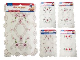 288 pieces Placemat Embroidered 1pc  11' X16.9inch 6asst Design - Placemats