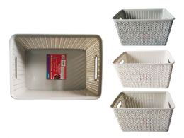 24 pieces Plastic Storage Basket 25x18x14cm H Blue,grey,whit - Baskets