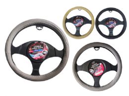 24 pieces Steering Wheel Cover  15.5inch Dia 3asst Black,gre,be - Auto Steering Wheel Covers