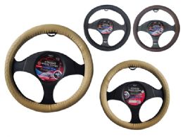24 pieces Steering Wheel Cover  15.5inch Dia 3asst  Beige,gre,b - Auto Steering Wheel Covers