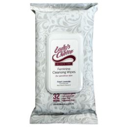 24 of 32ct Ladies Choice Feminine Cleansing Wipes Sheer Lavender