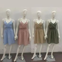 48 Pieces Women's Dress Sleeveless Solid Colors - Womens Sundresses & Fashion