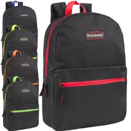24 Pieces 17-Inch Trailmaker Classic Backpack - 5 Pop Colors - Backpacks 17"