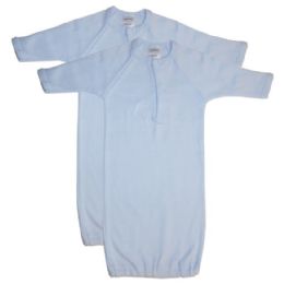 12 of Preemie Blue Rib Knit Gown Solid Color 2-Pack