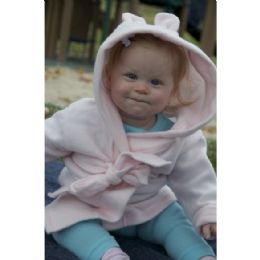 24 of Fleece Robe Pastel With Rabbit Ears Hoodie Pink